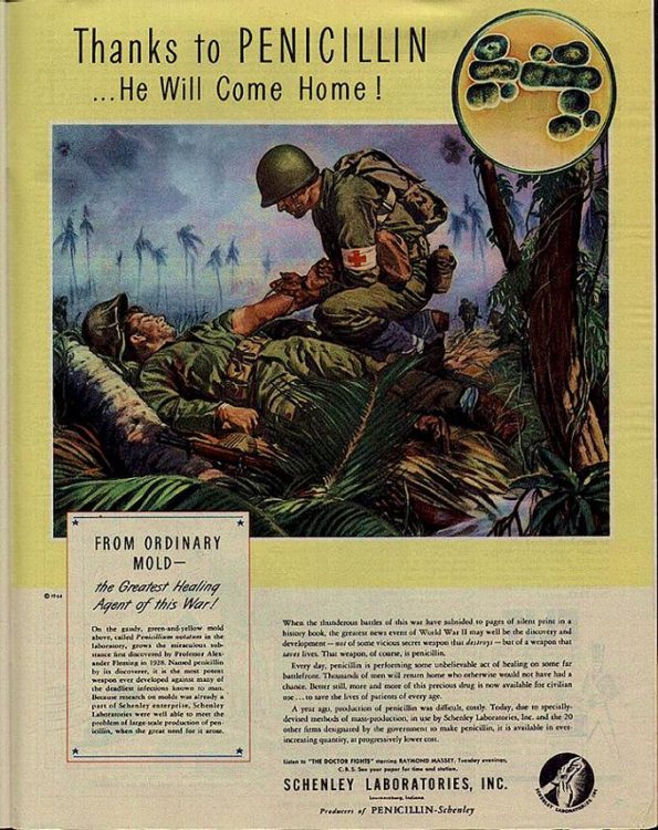 Реклама за пеницилин која е објавена во август 1944 година во Лајф магазинот во САД