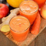 Fresh apple and carrot juice