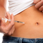Insulin dependent Diabetes patient abdomen injection