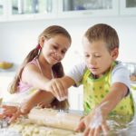 Children making biscuits