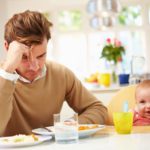 Father Feeling Depressed At Baby’s Mealtime
