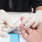 blood drop for blood testing.Nurses collect blood from blood donor for blood donation