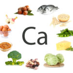 Collage of products containing calcium