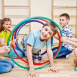 Playing in school gym