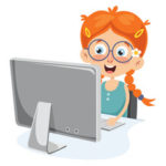 a-kid-with-computer-vector-25795399