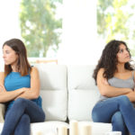 Two friends angry after quarrel