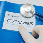 Novel coronavirus disease 2019-nCoV written on blue folder.