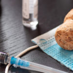 Syringe, vial, surgical face mask