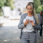 Business woman with phone