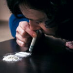 Woman with the drug addiction