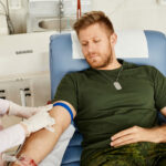 Male Donor at Blood Donation Center